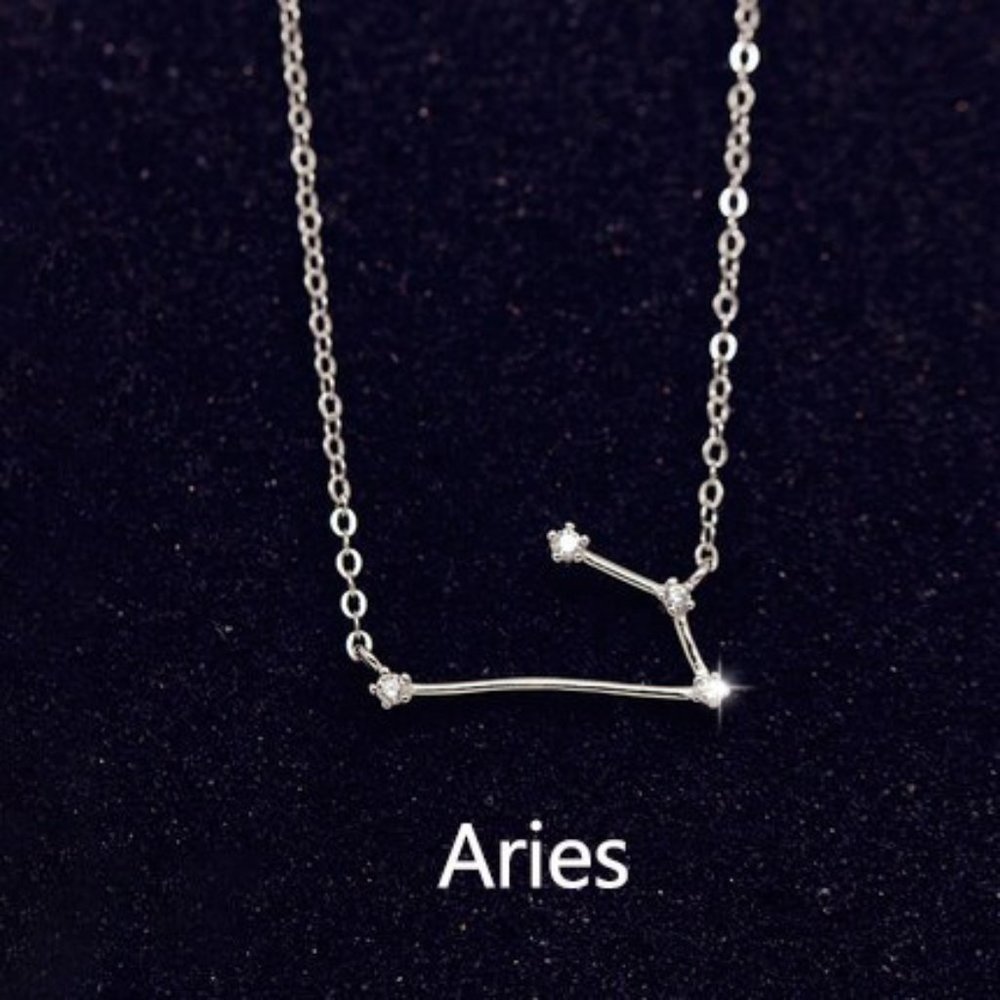 NEW Silver Zodiac Necklace - Aries - Picture 1 of 2